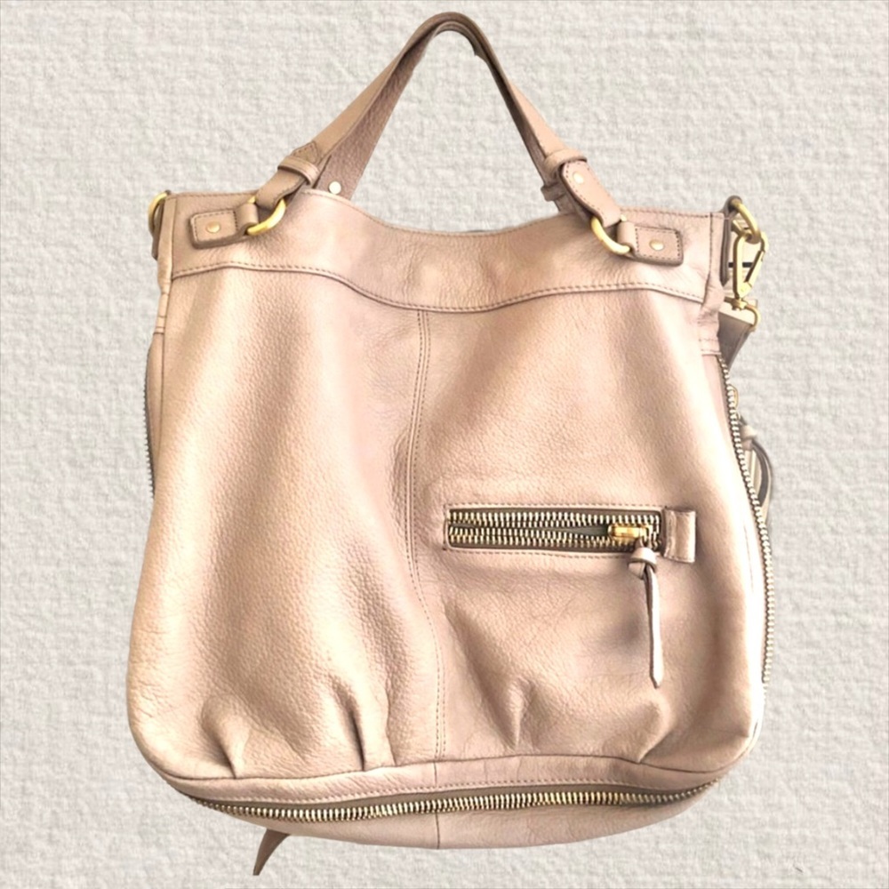 STEVEN Taupe Zipper Tote